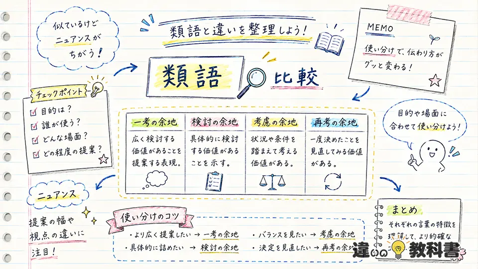 一考の余地の意味と似た言葉の違い