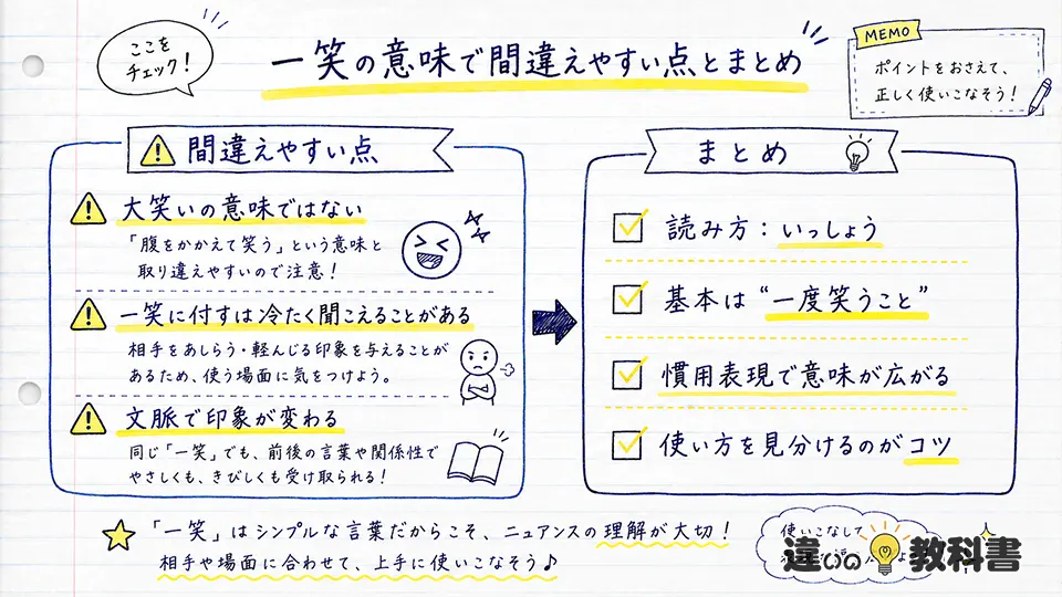 一笑の意味で間違えやすい点とまとめ