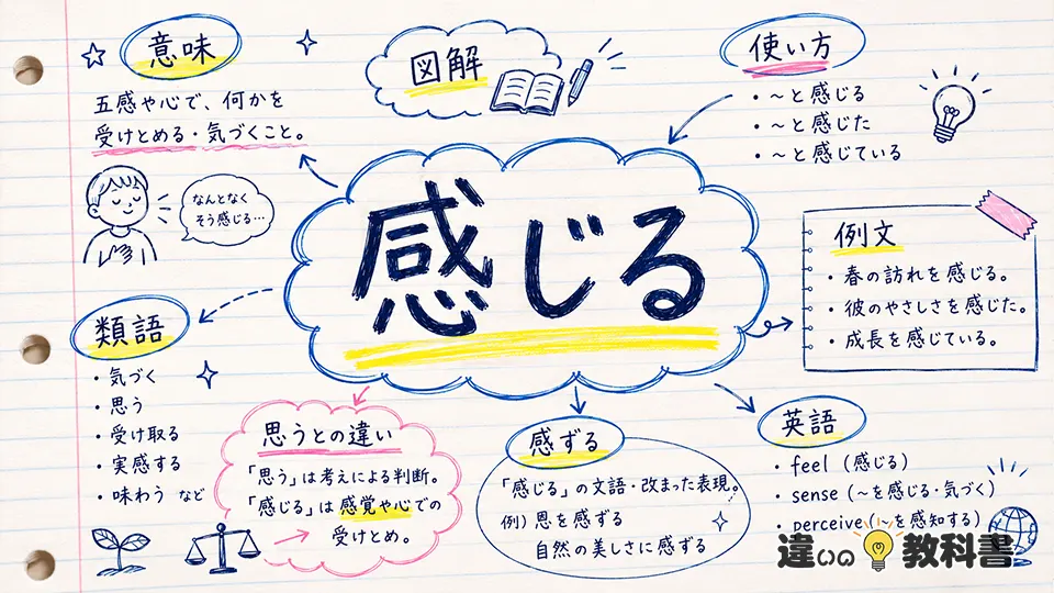 感じる（かんじる）の意味や使い方【図解Note】
