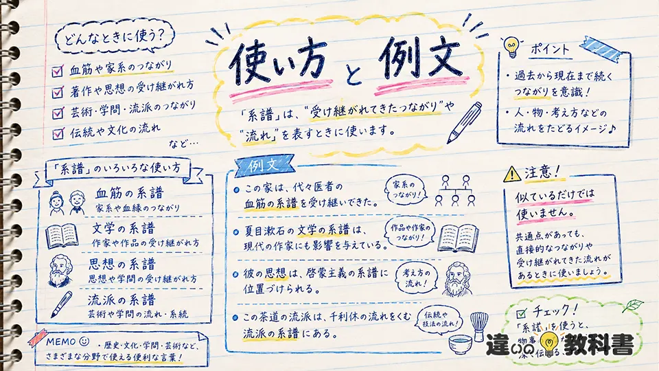 系譜の意味と使い方を例文で確認
