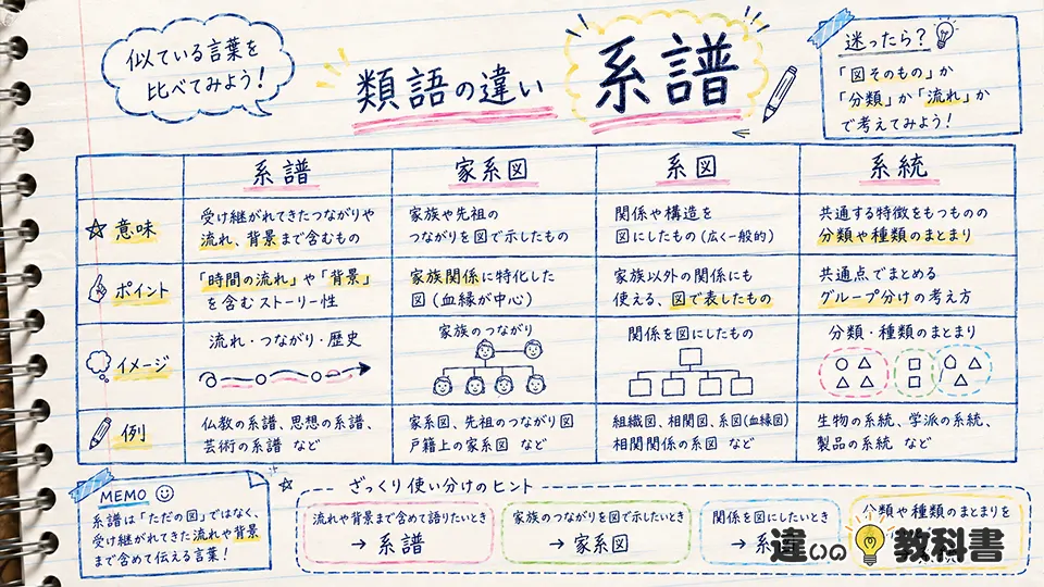 系譜の意味と類語の違い