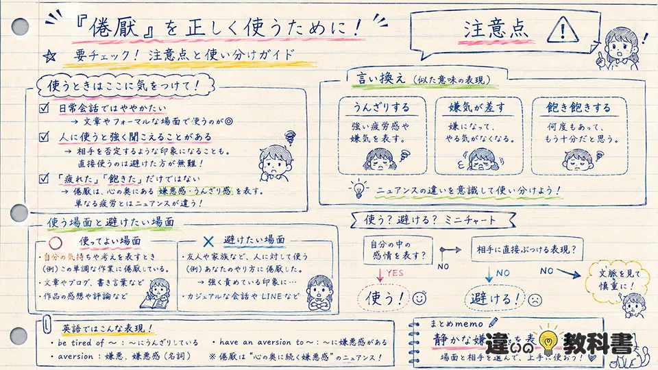 倦厭の意味を正しく使うための注意点