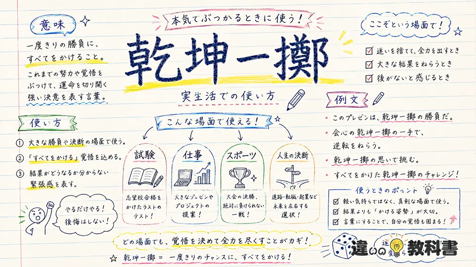 乾坤一擲の意味が伝わる使い方と例文