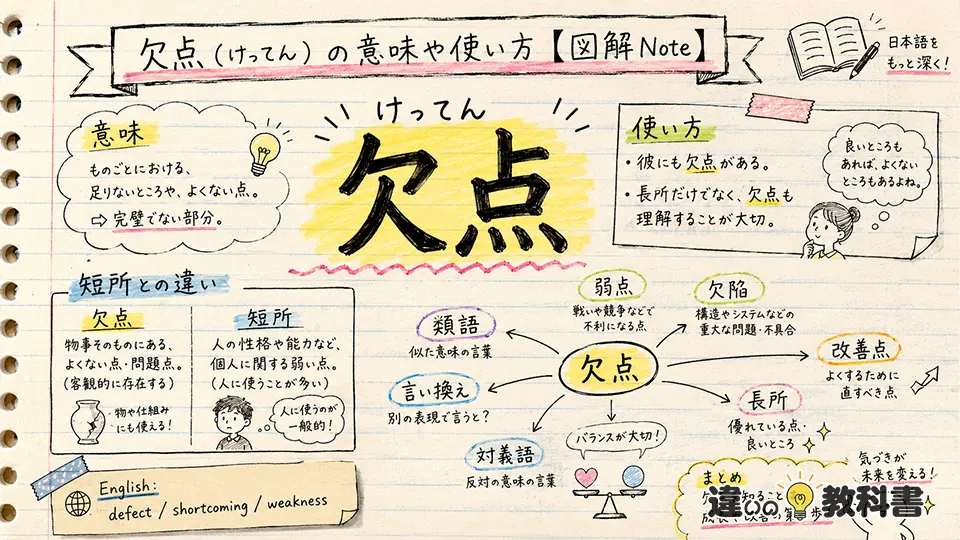 欠点（けってん）の意味や使い方【図解Note】