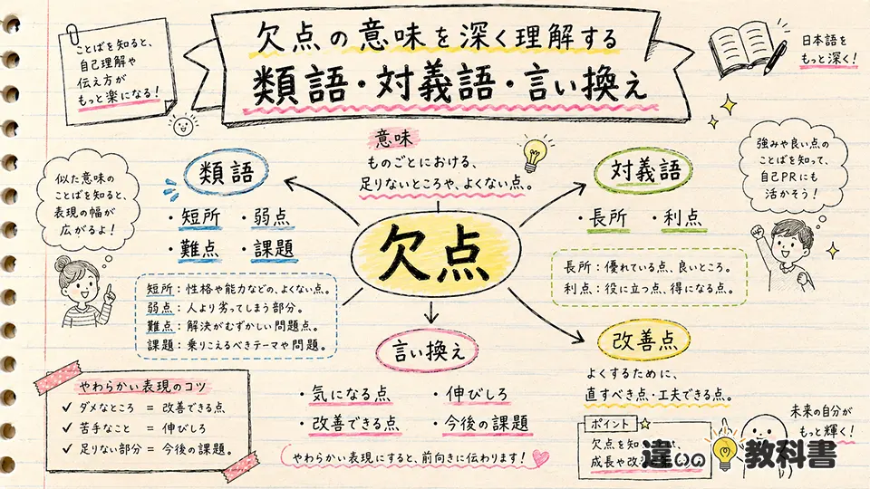 欠点の意味を深く理解する類語・対義語・言い換え