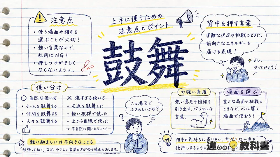 鼓舞の意味を間違えないための注意点