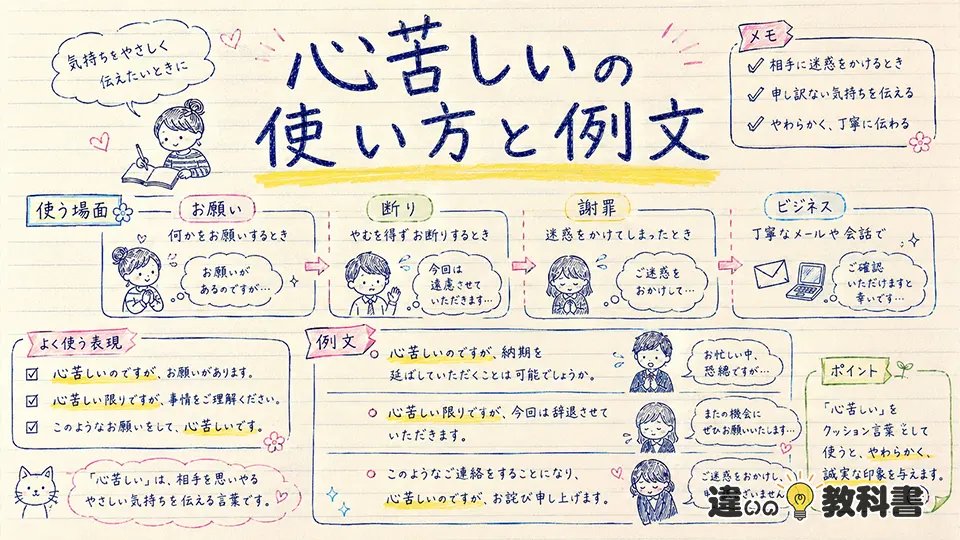 心苦しいの意味をふまえた使い方と例文