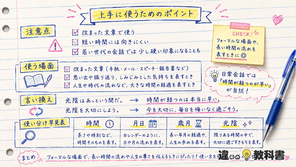 光陰の意味を間違えないための実践ポイント