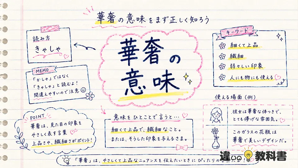 華奢の意味をまず正しく知ろう