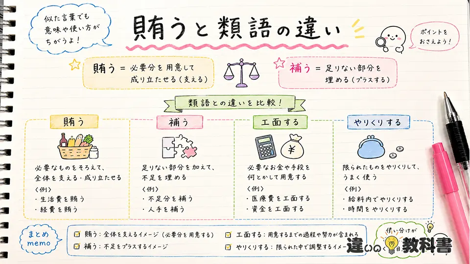 賄うの意味と類語の違いを比較