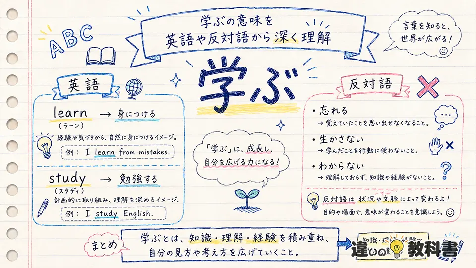 学ぶの意味を英語や反対語から深く理解