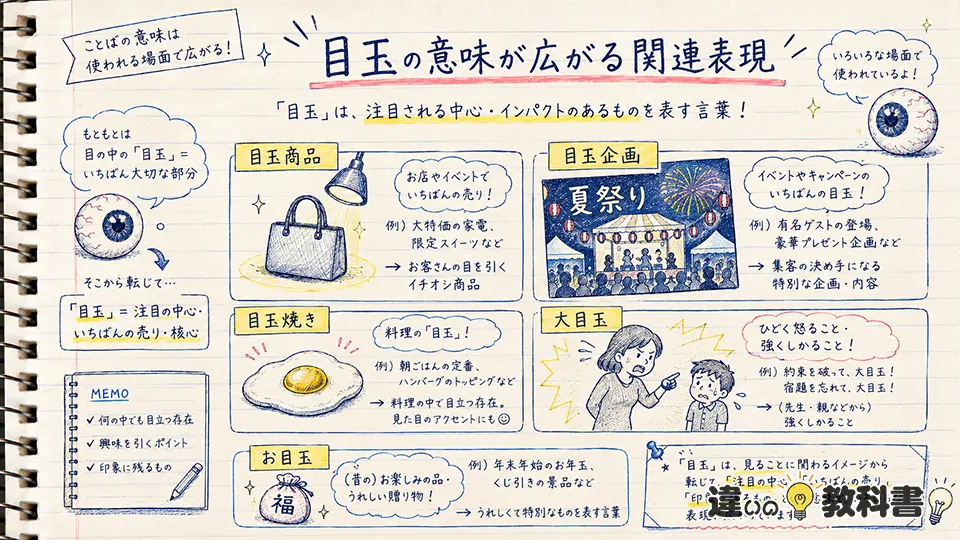 目玉の意味が広がる関連表現