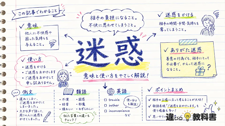 迷惑（めいわく）の意味や使い方【図解Note】