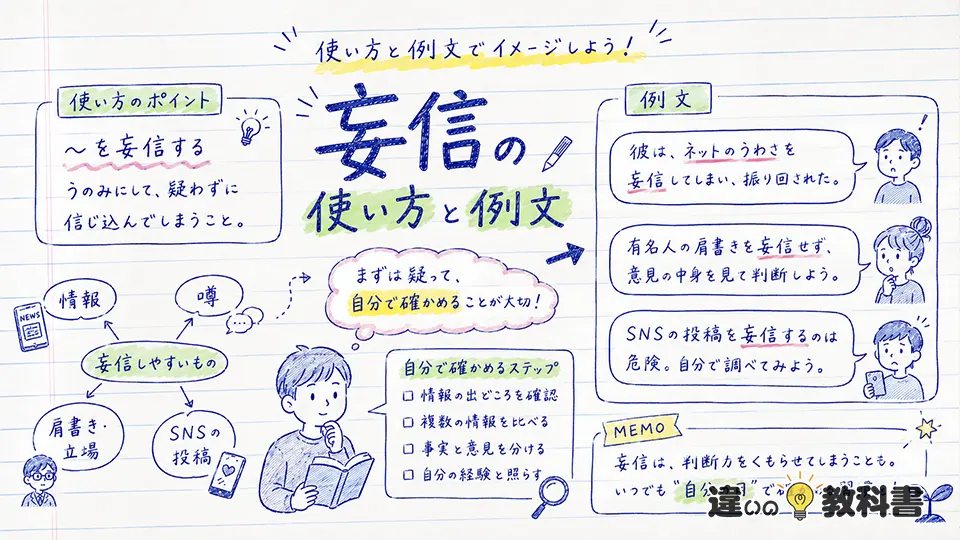 妄信の意味を例文で理解する使い方