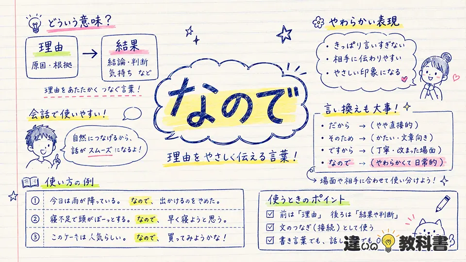 「なので」の意味や使い方【図解Note】