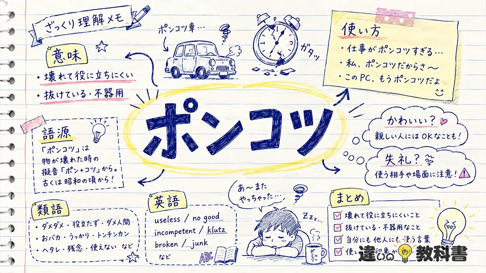 ポンコツ（ぽんこつ）の意味や使い方【図解Note】