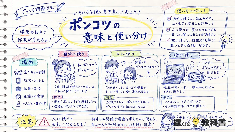 ポンコツの意味と使い方の違い