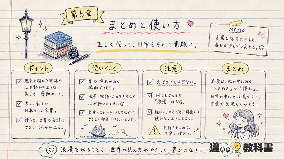 浪漫の意味を正しく使いこなすポイント