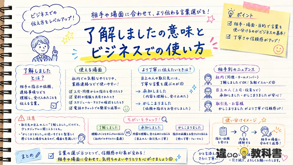 了解しましたの意味をやさしく整理