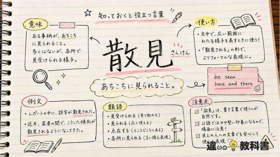 散見（さんけん）の意味や使い方【図解Note】