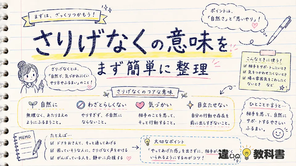 さりげなくの意味をまず簡単に整理