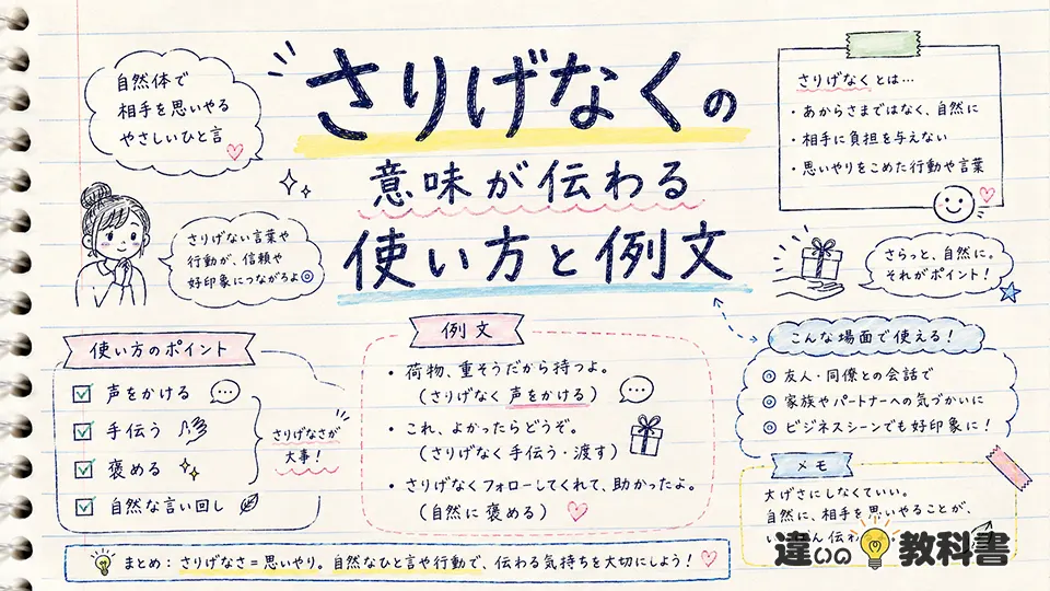 さりげなくの意味が伝わる使い方と例文