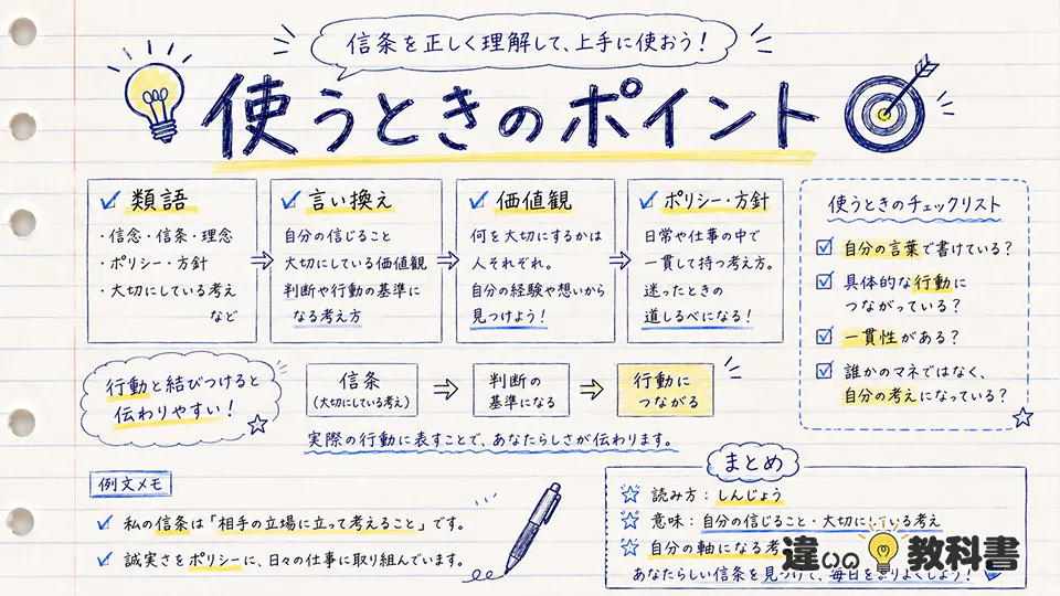 信条の意味を正しく使うためのポイント