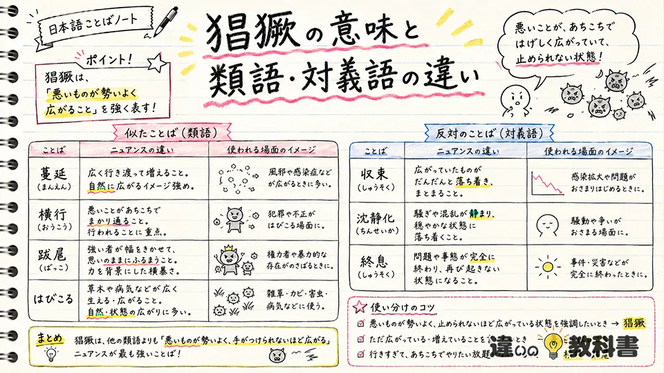 猖獗の意味と類語・対義語の違い