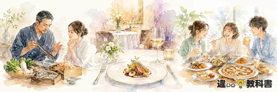食通・美食家・グルメの違いをまず整理