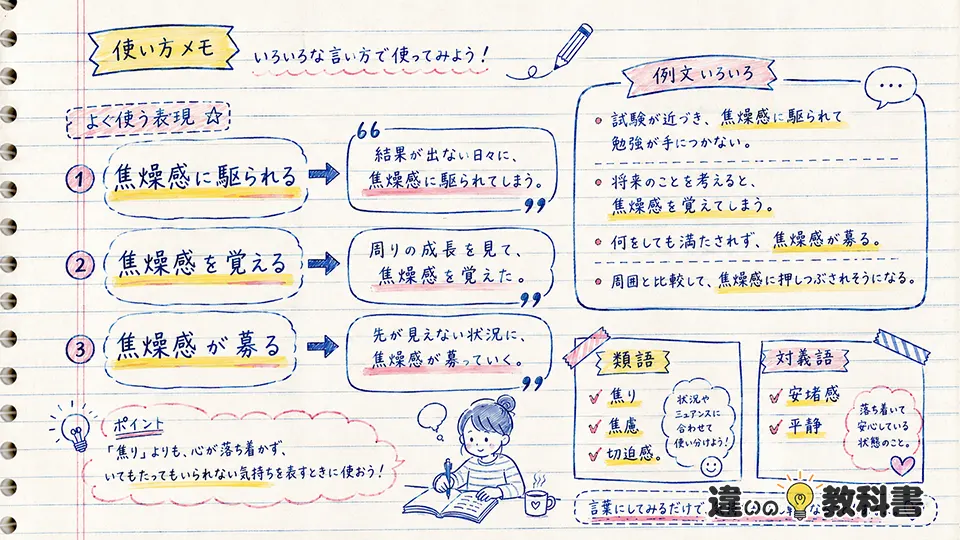 焦燥感の意味が伝わる使い方と例文