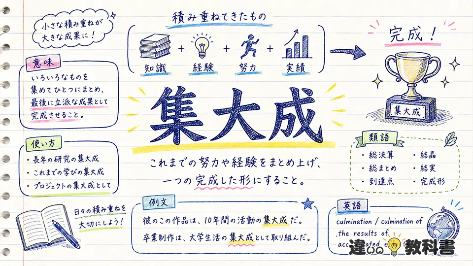 集大成（しゅうたいせい）の意味や使い方【図解Note】