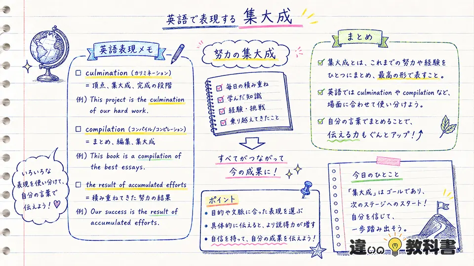 集大成の意味を深める英語表現とまとめ