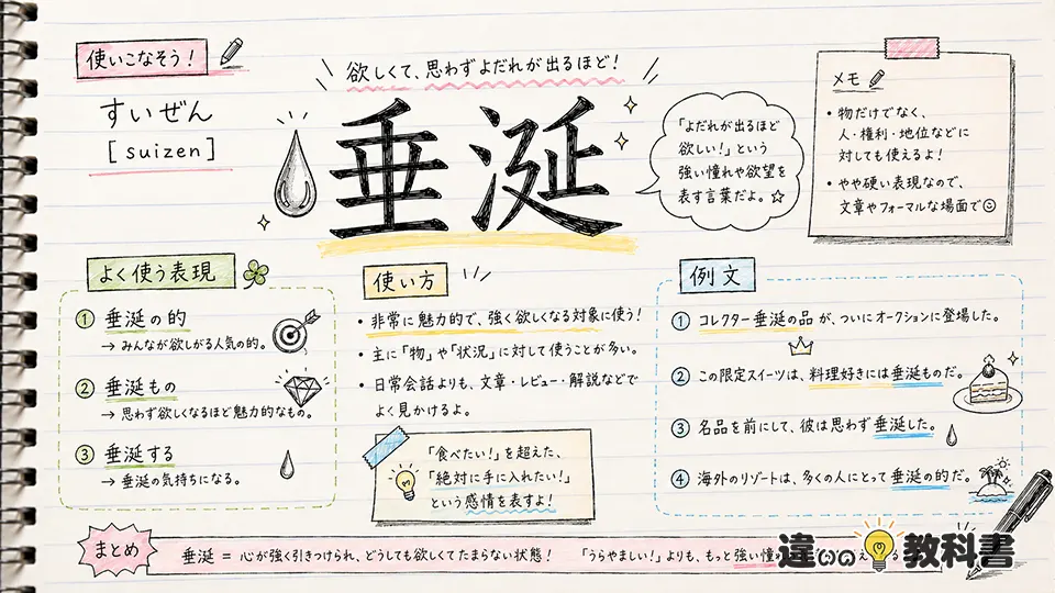 垂涎の意味が伝わる使い方と例文