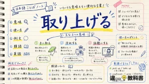 取り上げる（とりあげる）の意味や使い方【図解Note】