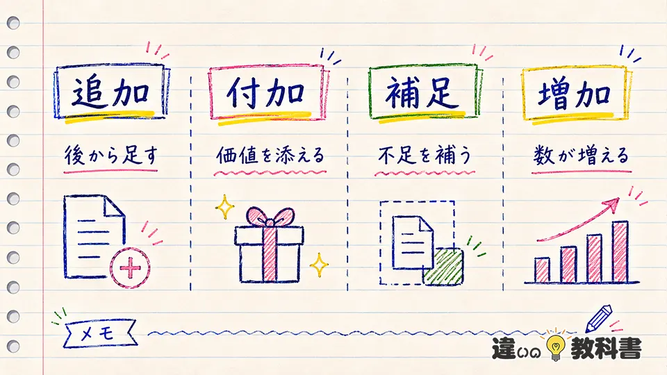 追加の意味と似た言葉の違い