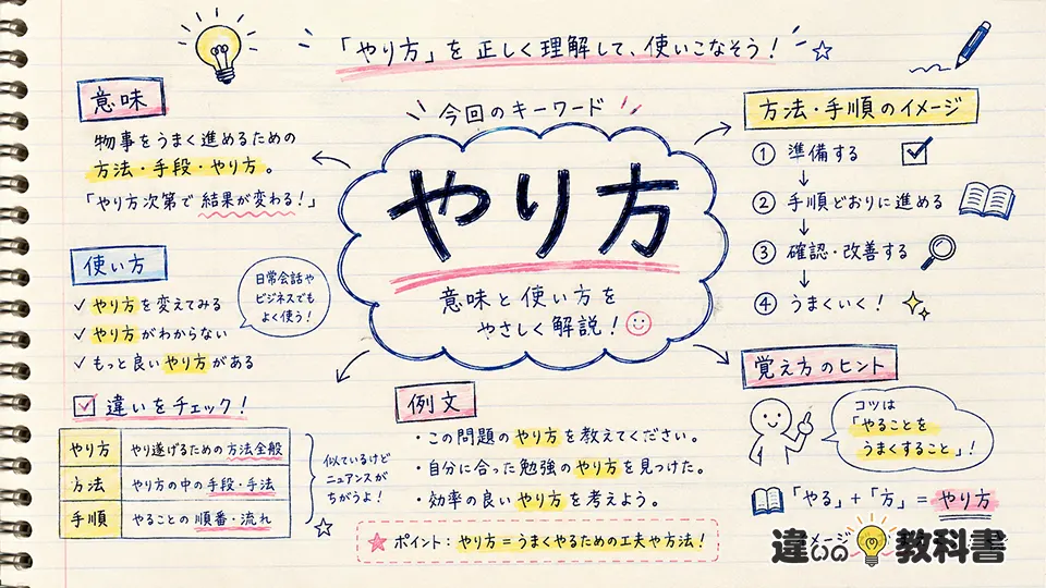 やり方（やりかた）の意味や使い方【図解Note】
