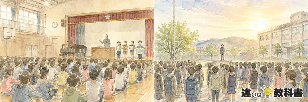 全校集会と全校朝会の違いをまず結論から整理