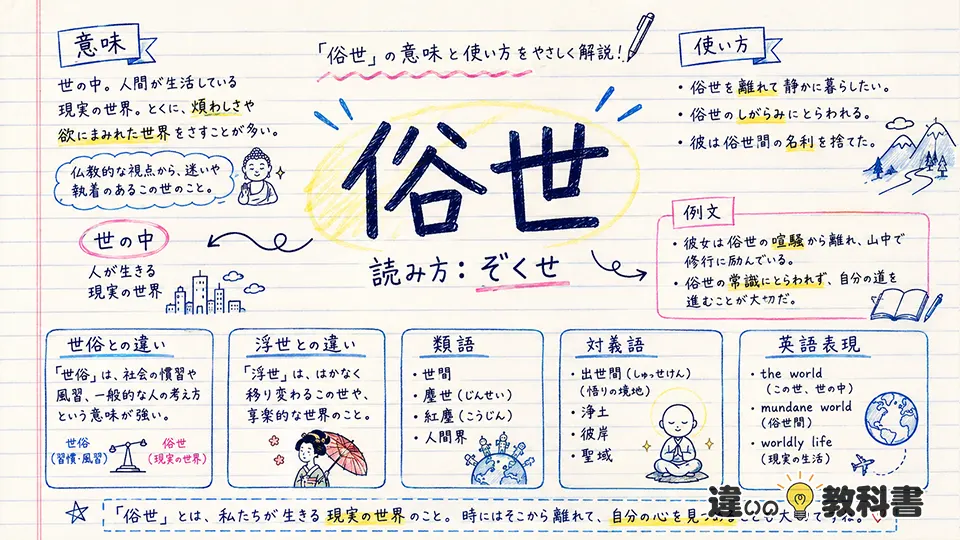 俗世（ぞくせ）の意味や使い方【図解Note】