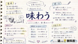 味わう（あじわう）の意味や使い方【図解Note】
