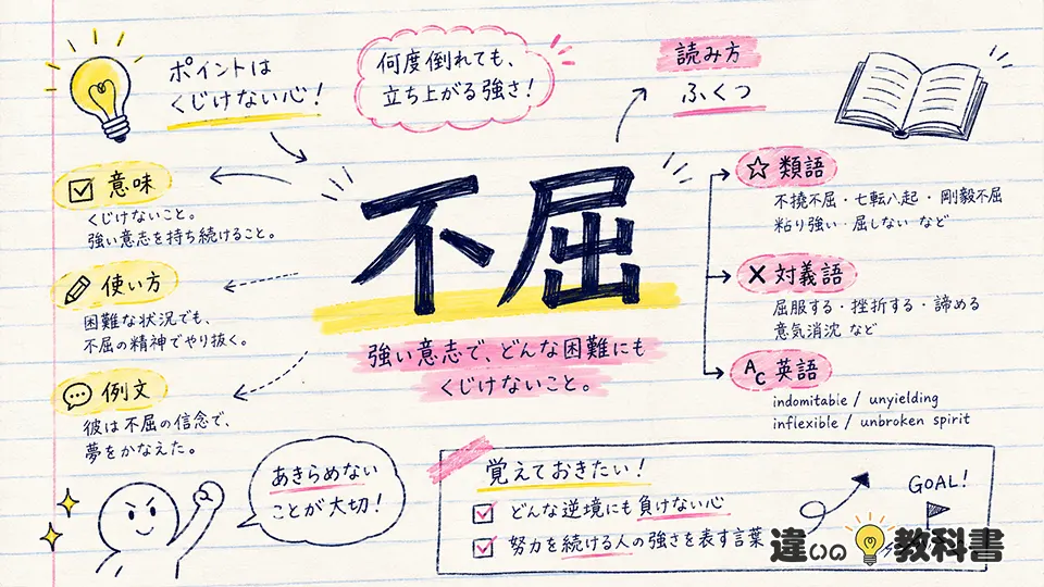 不屈（ふくつ）の意味や使い方【図解Note】