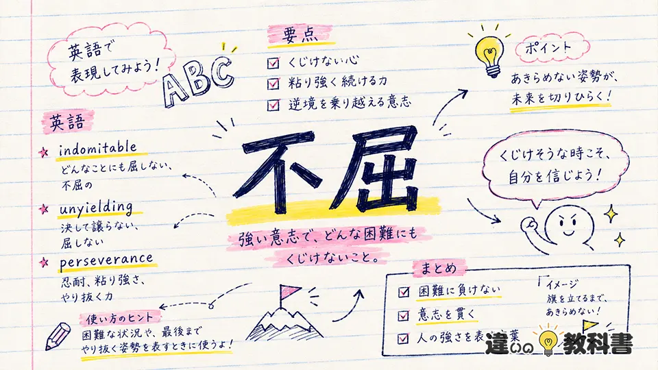 不屈の意味を英語表現とまとめで確認