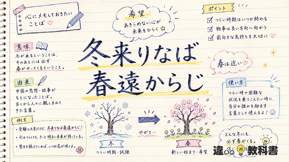 「冬来りなば春遠からじ」の意味や使い方【図解Note】