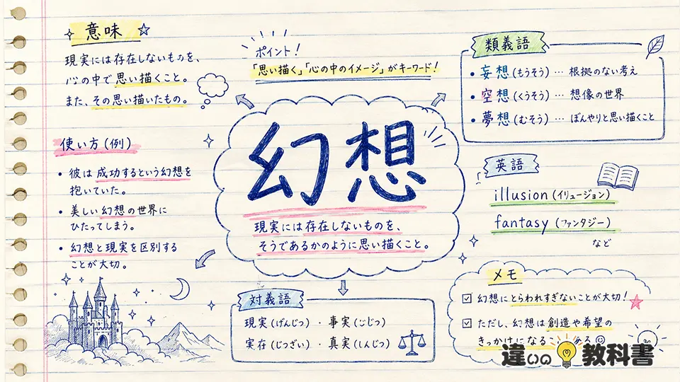 幻想（げんそう）の意味や使い方【図解Note】