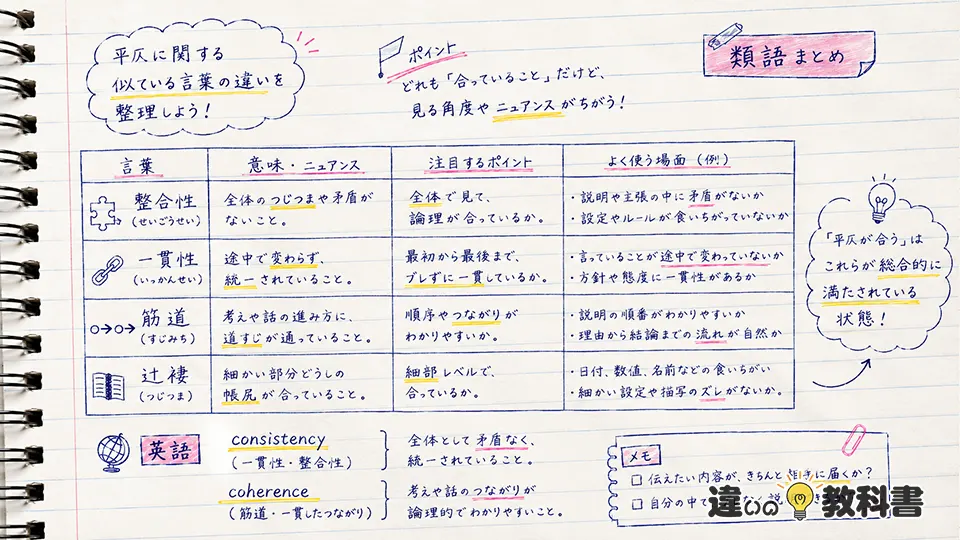 平仄の意味に近い言葉と間違えやすい表現