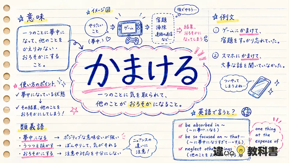 かまける（かまける）の意味や使い方【図解Note】