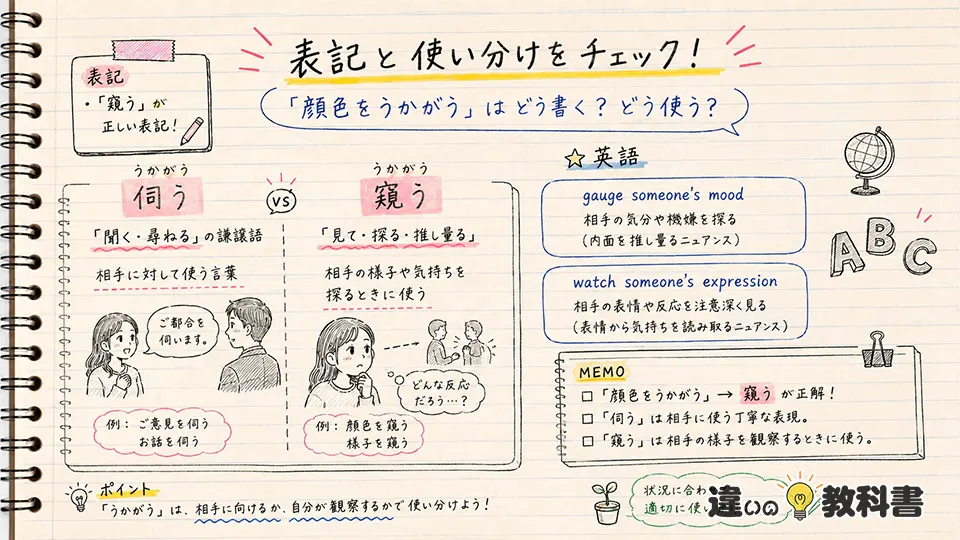 顔色をうかがうの意味と使い方・例文