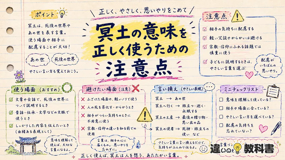 冥土の意味を正しく使うための注意点