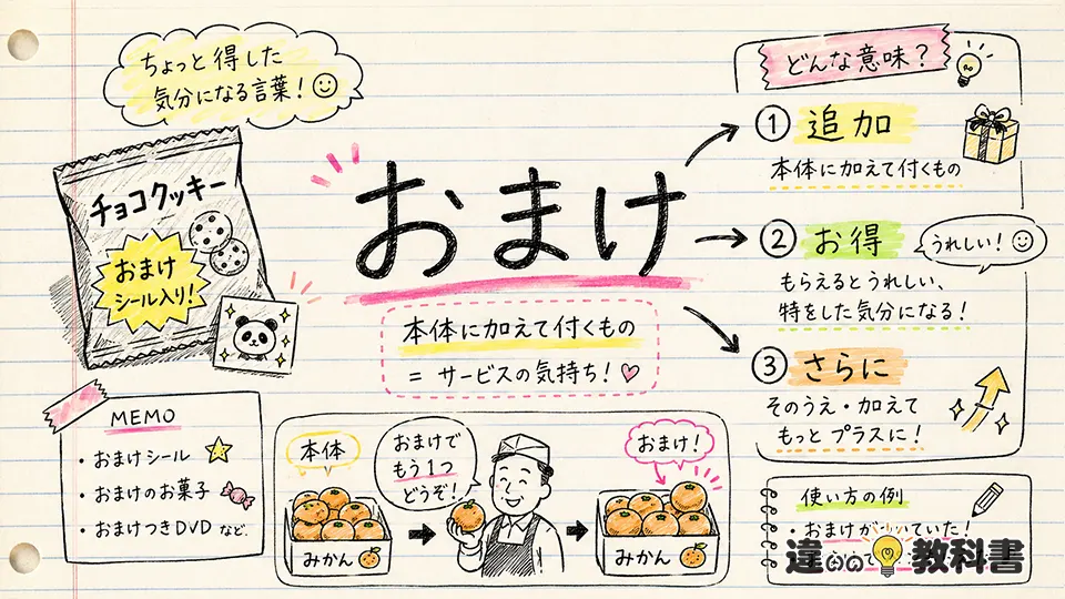 「おまけ」の意味や使い方【図解Note】