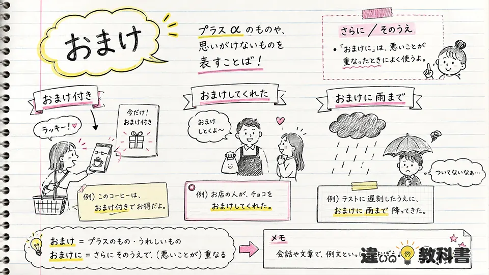 おまけの意味を例文で身につける