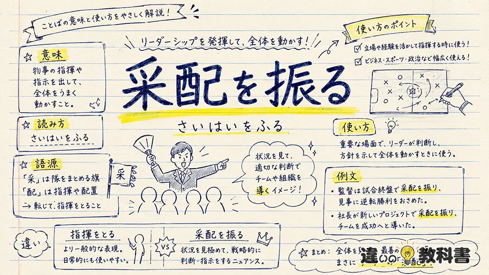 采配を振る（さいはいをふる）の意味や使い方【図解Note】